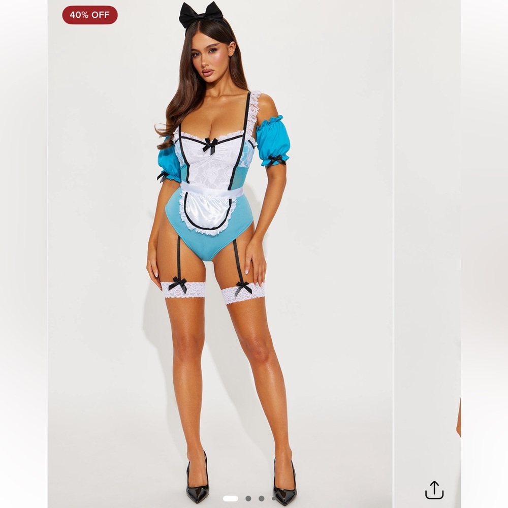 Lost In Wonderland 4 Piece Costume Set - Blue